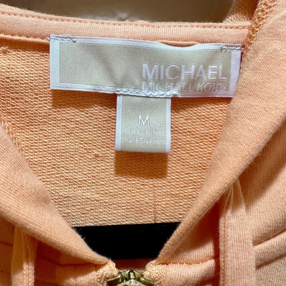 NWT MICHAEL KORS Peach Logo Hoodie Sweatshirt Women’s Size Medium - Picture 3 of 6